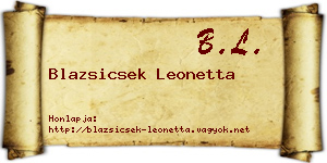 Blazsicsek Leonetta névjegykártya